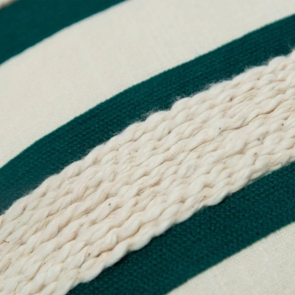 Rizzy Home Oversized Teal Striped Throw Pillow Cover Cotton Coastal Accent 20x20